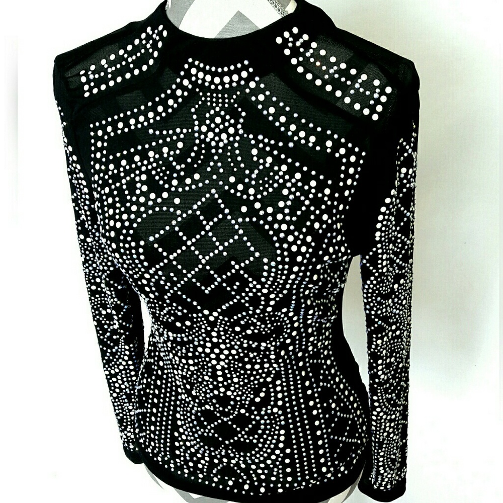 Embellished Mesh Shirt